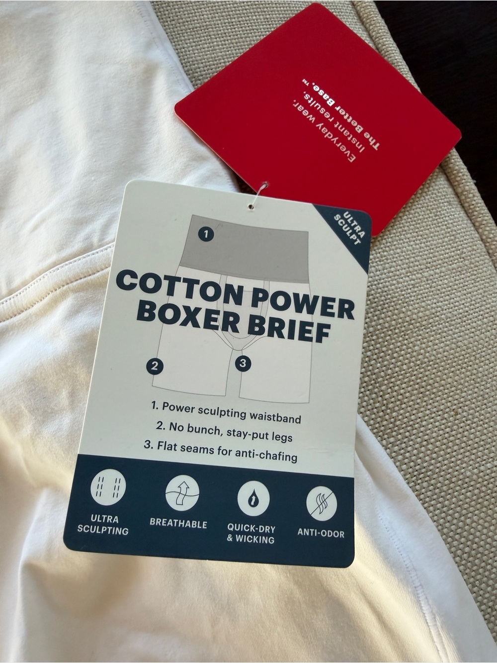 SPANX Cotton Power Boxer Briefs - White